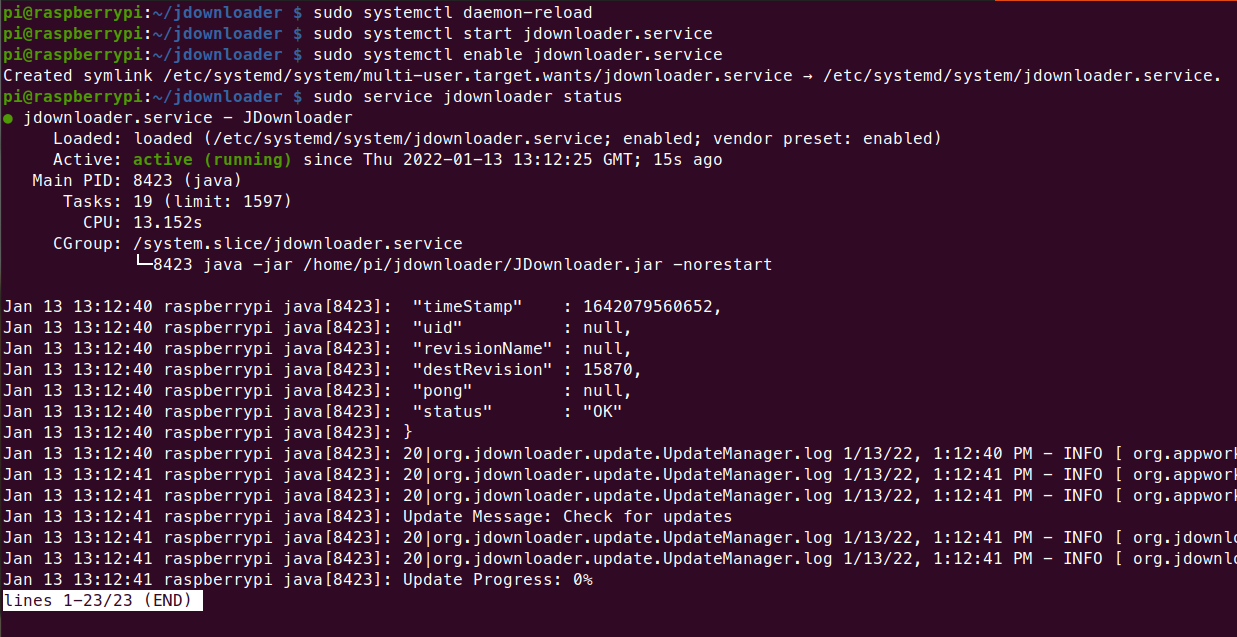 How to install a headless JDownloader server in a Raspberry Pi 2